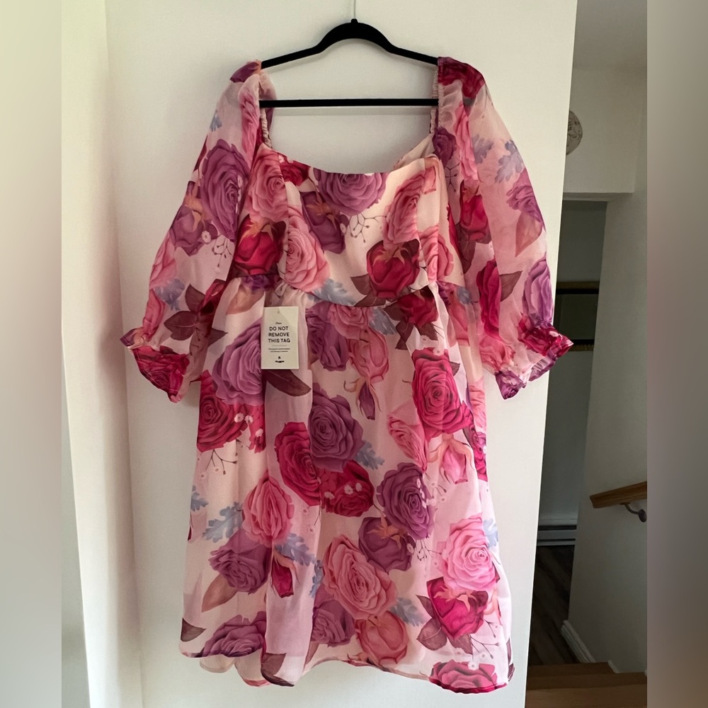 JESSAKAE | Pink & Purple Rose Polly Dress NEW NWT | 5X